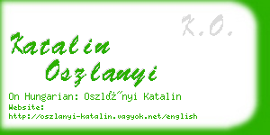 katalin oszlanyi business card